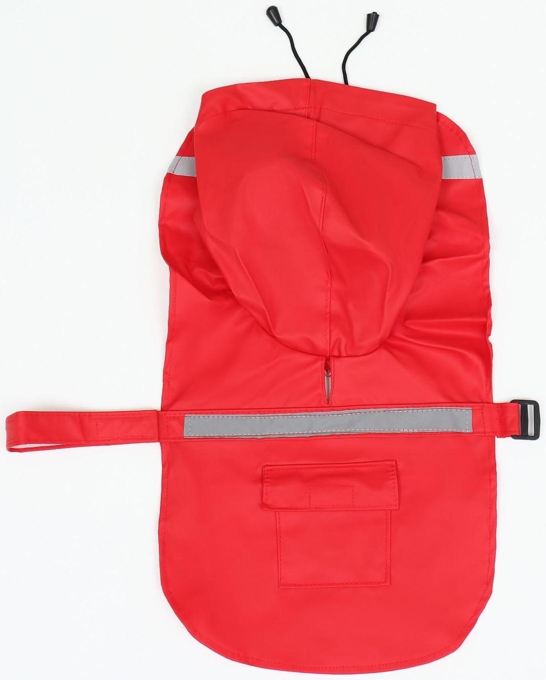 Дождевик для собак, размер ХL (ДС 30-35, ОГ 38-43, ОШ 26-31 см), красный