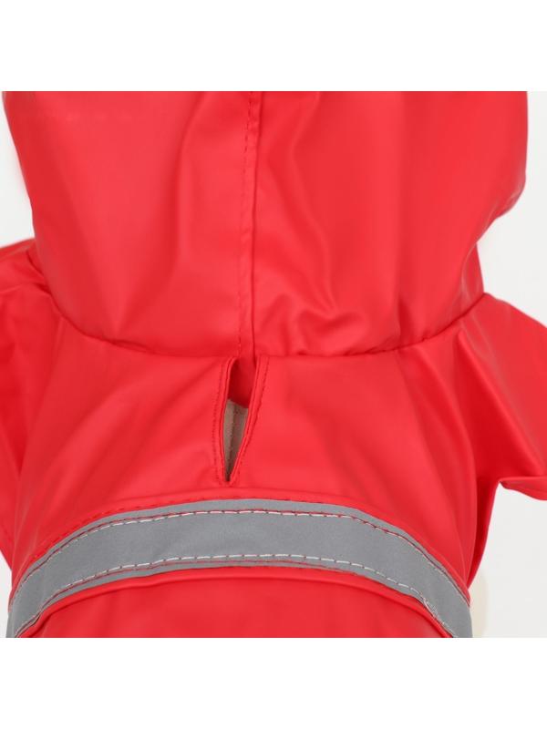 Дождевик для собак, размер ХL (ДС 30-35, ОГ 38-43, ОШ 26-31 см), красный