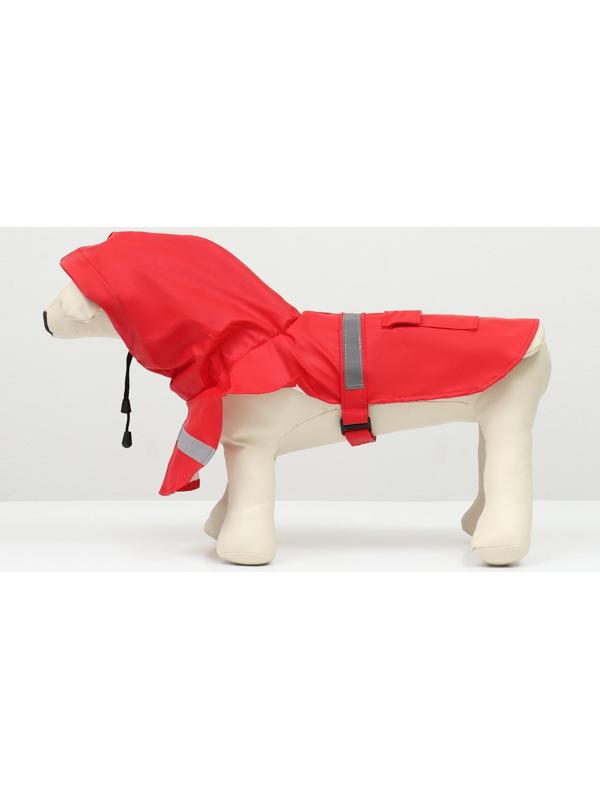 Дождевик для собак, размер ХL (ДС 30-35, ОГ 38-43, ОШ 26-31 см), красный
