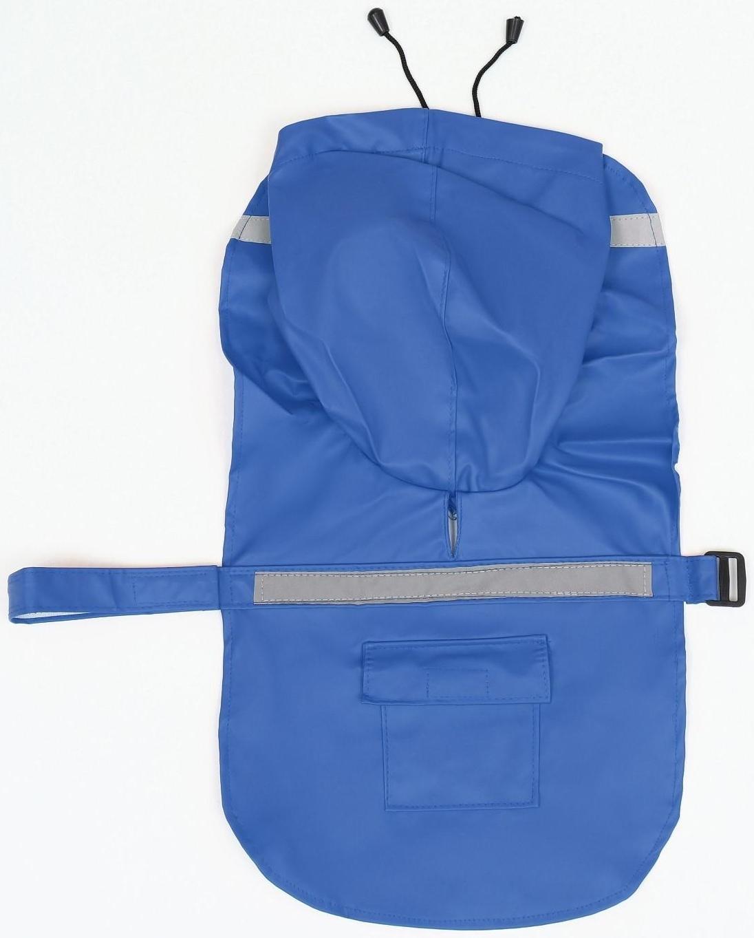 Дождевик для собак, размер L (ДС 30-35, ОГ 38-43, ОШ 26-31 см), синий