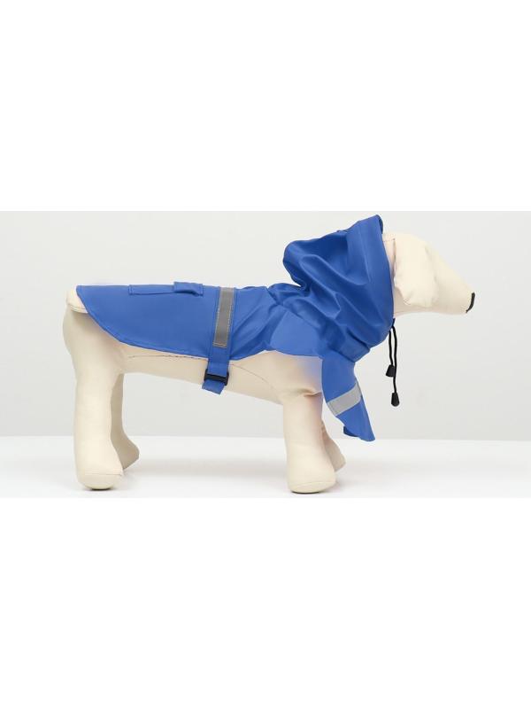Дождевик для собак, размер L (ДС 30-35, ОГ 38-43, ОШ 26-31 см), синий