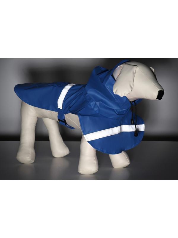 Дождевик для собак, размер L (ДС 30-35, ОГ 38-43, ОШ 26-31 см), синий