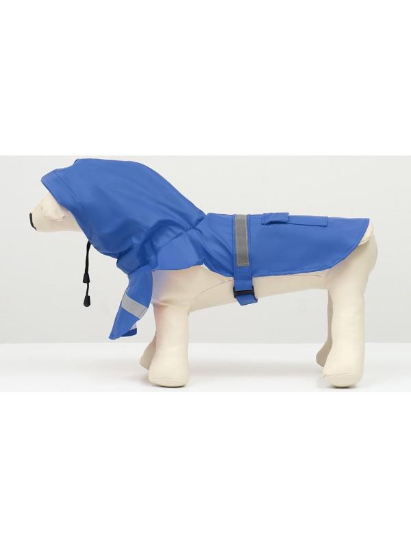 Дождевик для собак, размер L (ДС 30-35, ОГ 38-43, ОШ 26-31 см), синий
