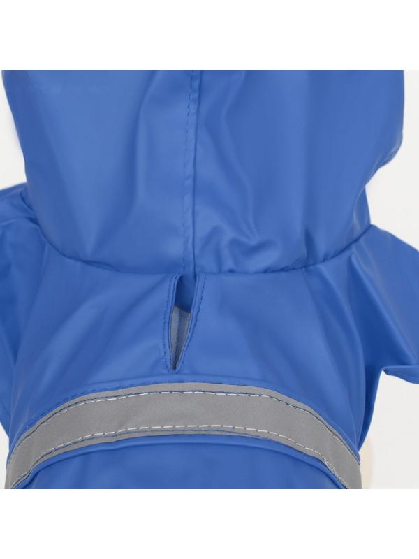 Дождевик для собак, размер L (ДС 30-35, ОГ 38-43, ОШ 26-31 см), синий