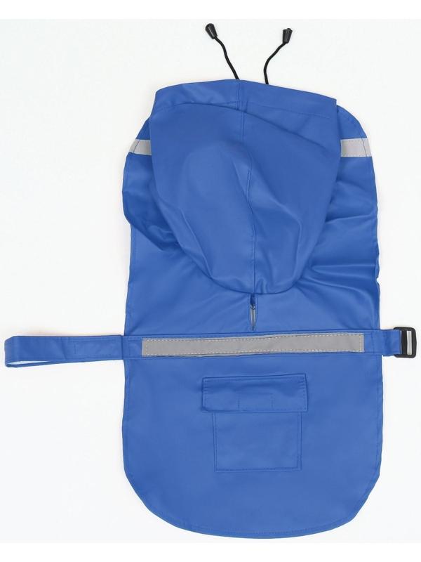 Дождевик для собак, размер L (ДС 30-35, ОГ 38-43, ОШ 26-31 см), синий