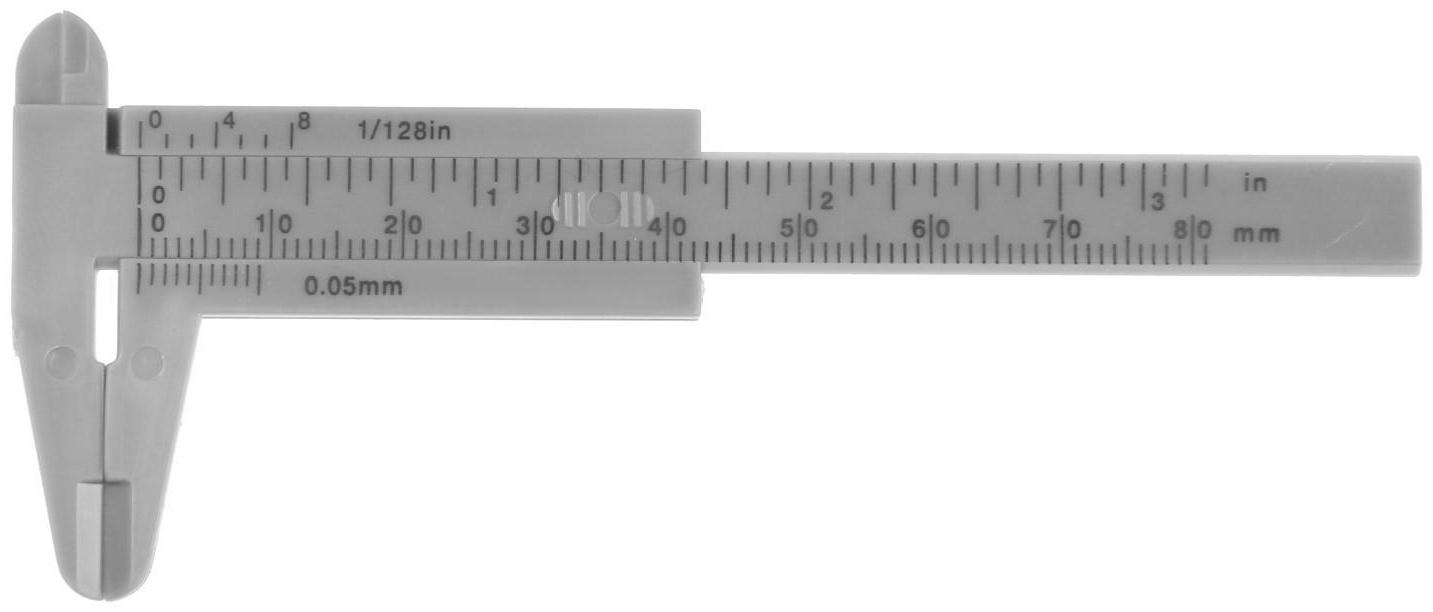 Штангенциркуль ЛОМ,  с глубинометром, цена деления 0.05 мм, пластиковый, 80 мм