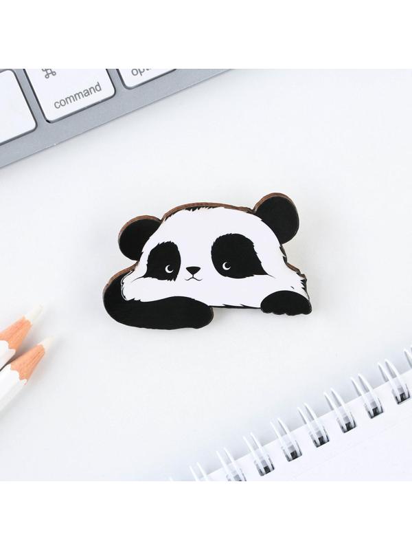 Значок деревянный «Панда», 4 х 2,7 см