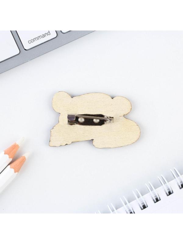 Значок деревянный «Панда», 4 х 2,7 см