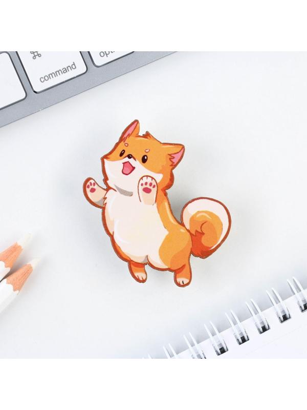 Значок деревянный «Песик», 3,4 х 3,5 см