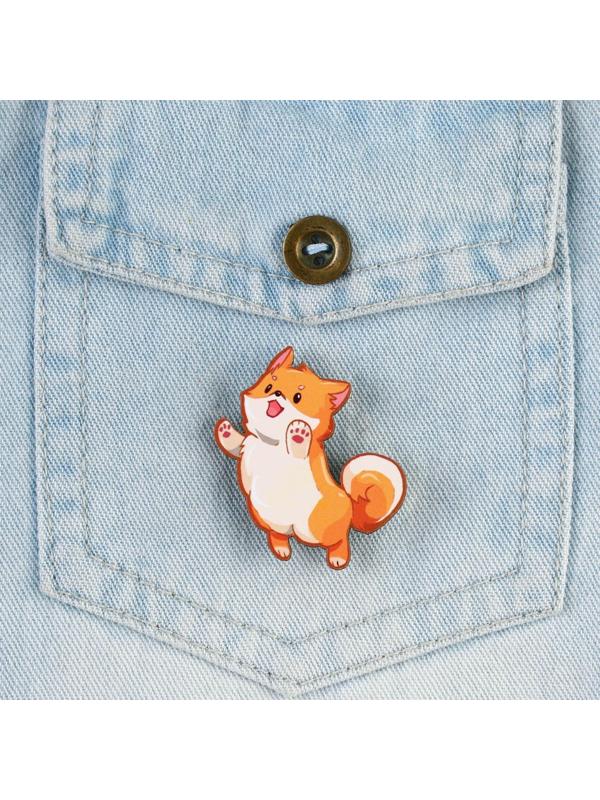 Значок деревянный «Песик», 3,4 х 3,5 см