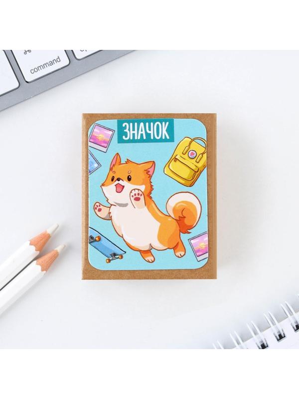 Значок деревянный «Песик», 3,4 х 3,5 см