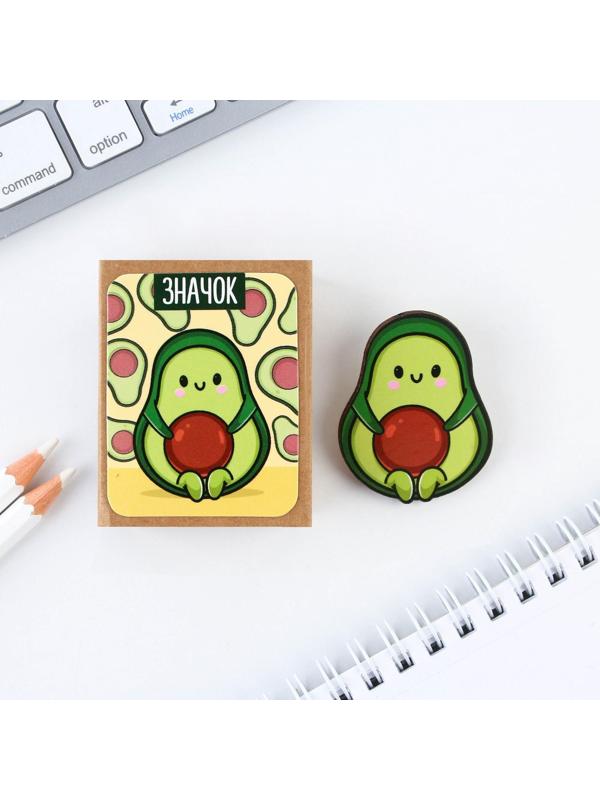 Значок деревянный «Авокадо», 3,2 х 4 см