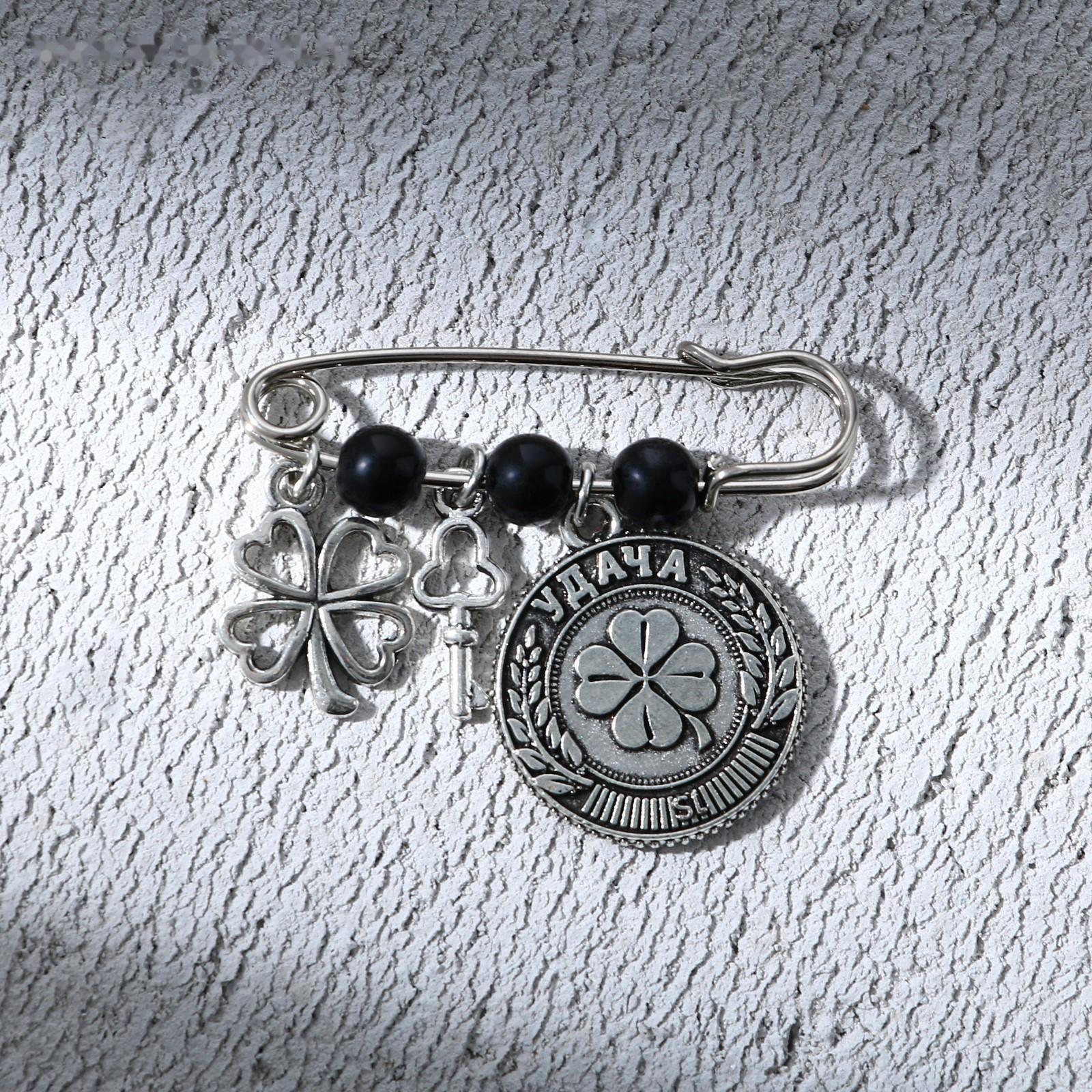 Брошь - булавка «На удачу», длина 3,5 см