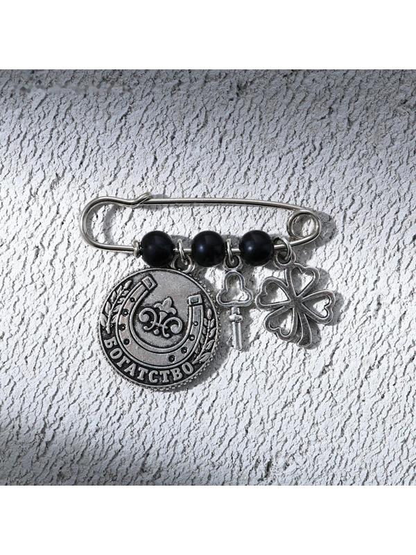 Брошь - булавка «На удачу», длина 3,5 см