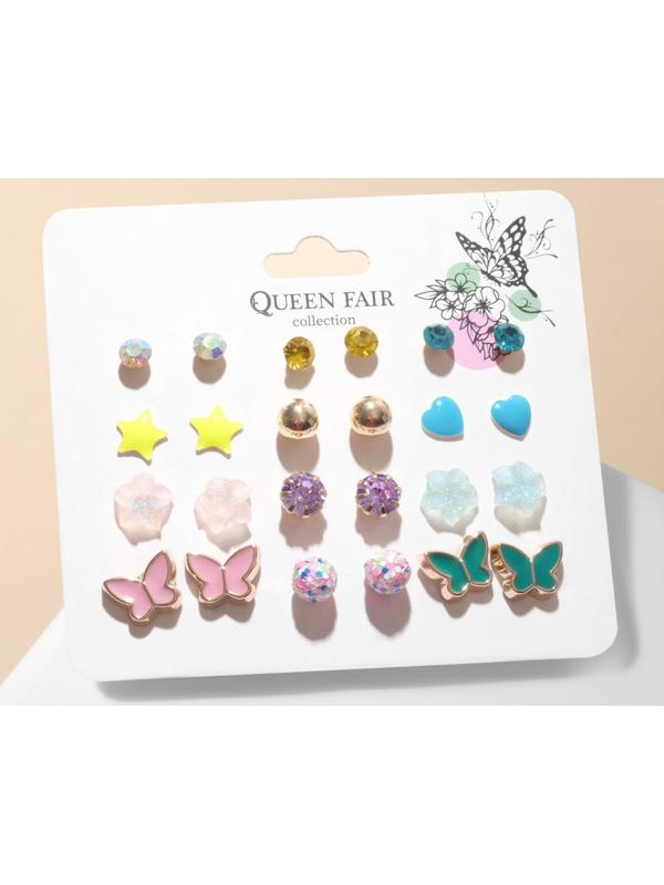 Набор серьги 12 пар 