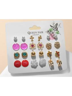 Набор серьги 12 пар 