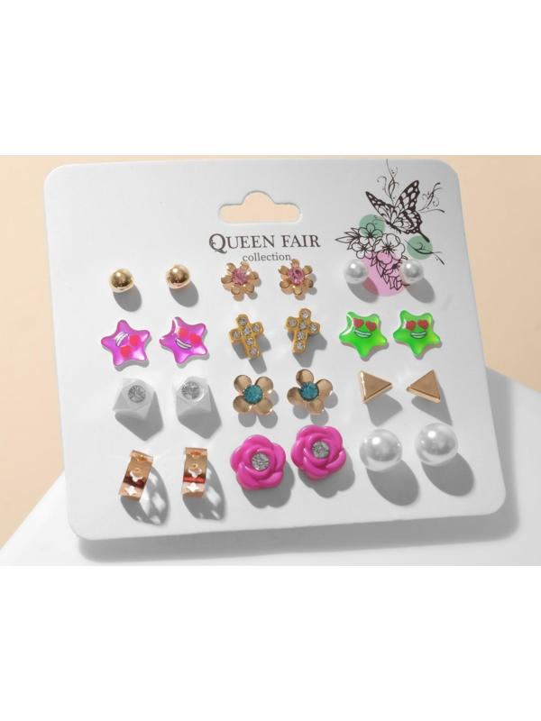 Набор серьги 12 пар 