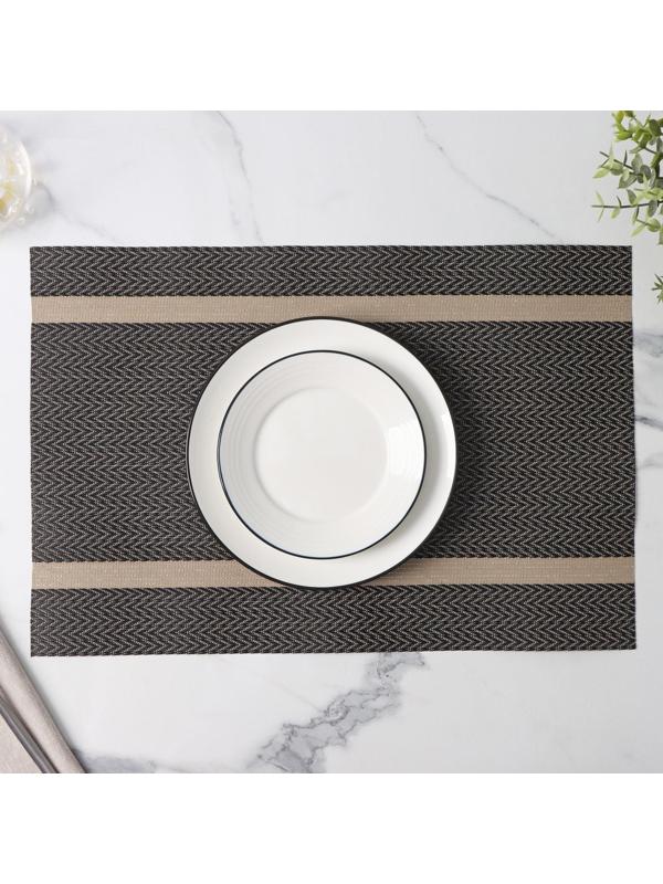 Набор салфеток сервировочных на стол Доляна «Рона», 4 шт, 45×30 см, цвет коричневый