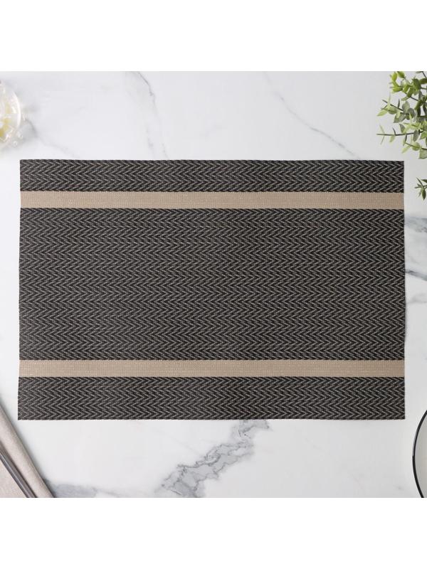 Набор салфеток сервировочных на стол Доляна «Рона», 4 шт, 45×30 см, цвет коричневый