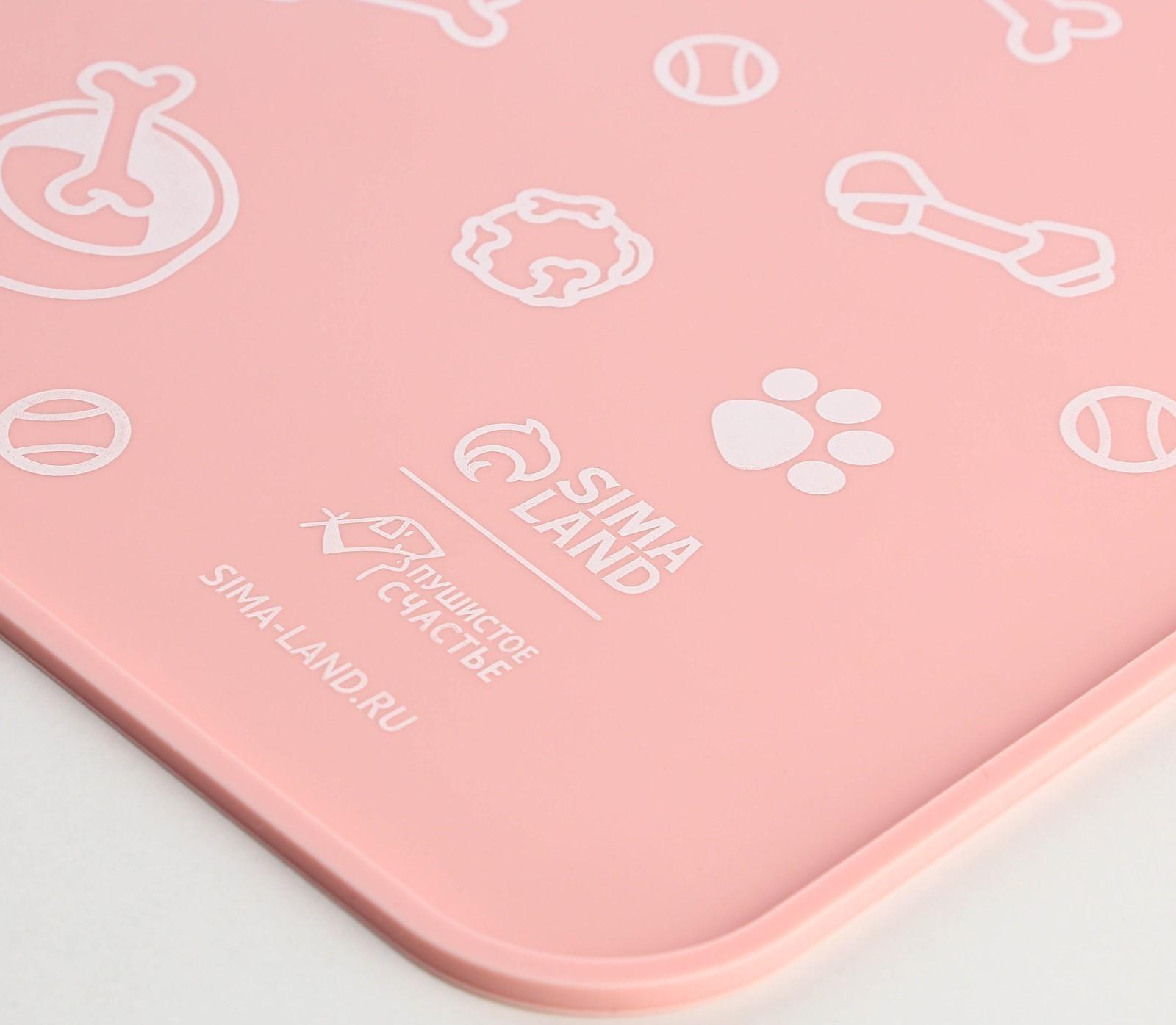 Коврик силиконовый под миску «Паттерн», 30х40 см, розовый