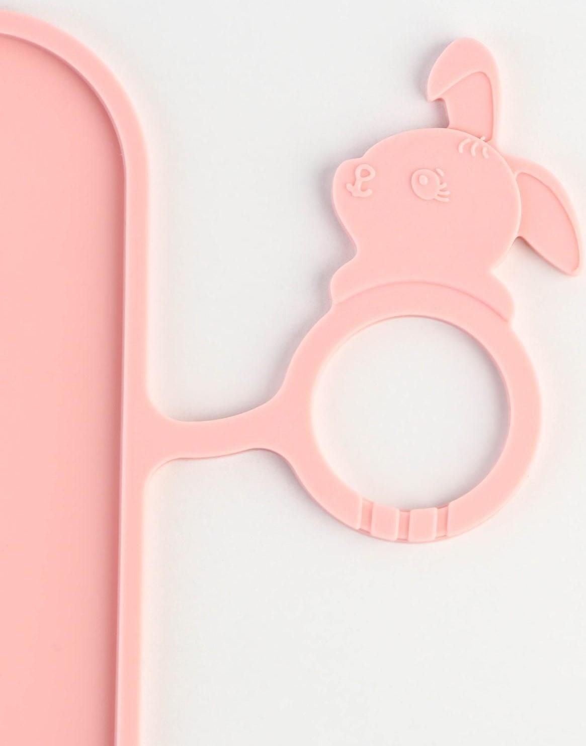 Коврик силиконовый под миску «Паттерн», 30х40 см, розовый