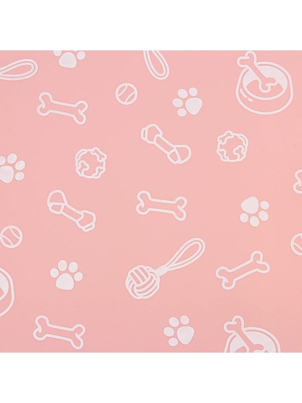 Коврик силиконовый под миску «Паттерн», 30х40 см, розовый