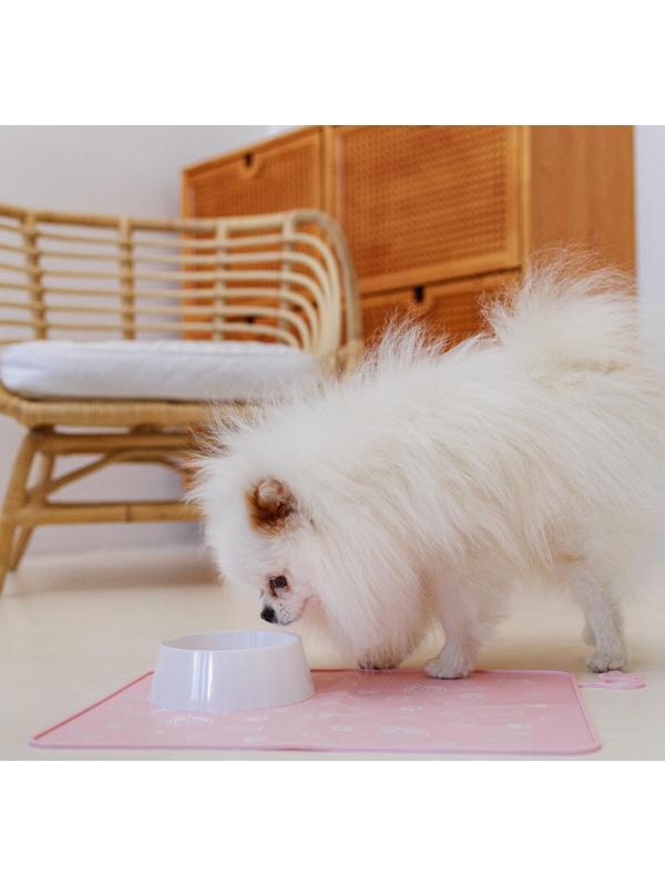 Коврик силиконовый под миску «Паттерн», 30х40 см, розовый