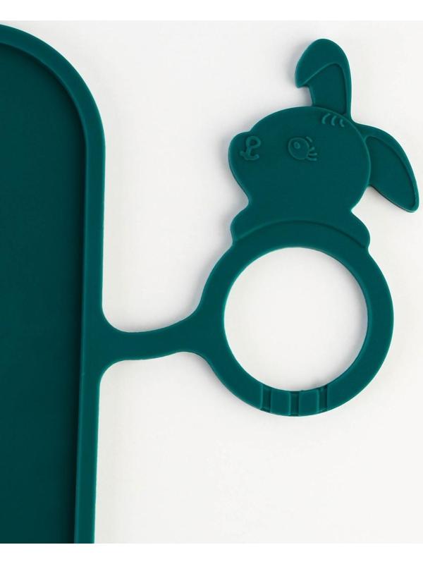 Коврик силиконовый под миску «Паттерн», 30х40 см, зеленый