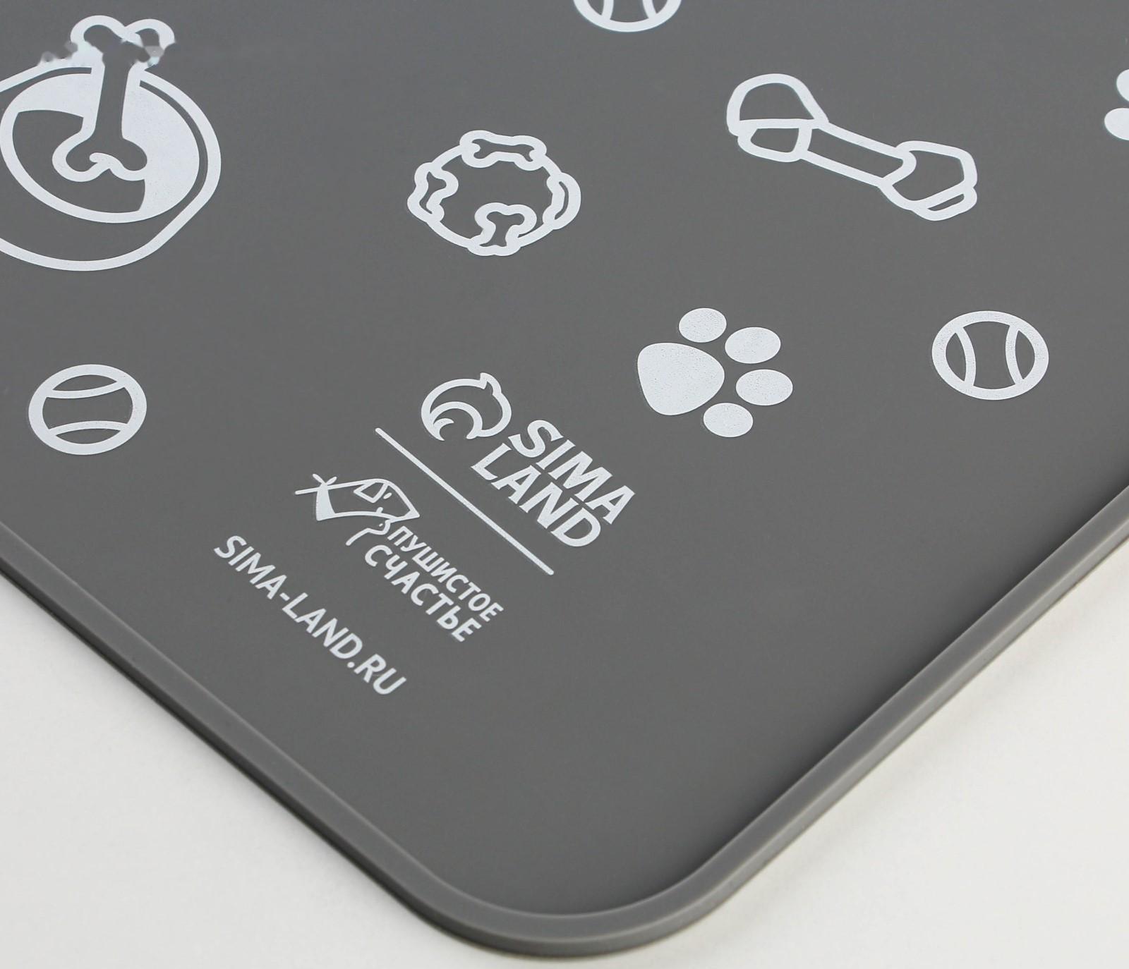 Коврик силиконовый под миску «Паттерн», 30х40 см, серый