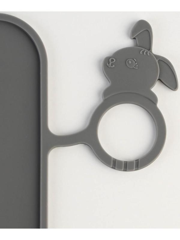 Коврик силиконовый под миску «Паттерн», 30х40 см, серый