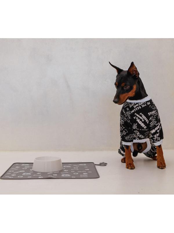 Коврик силиконовый под миску «Паттерн», 30х40 см, серый