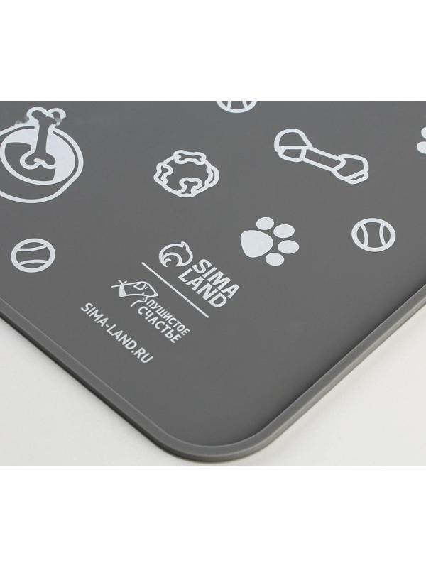 Коврик силиконовый под миску «Паттерн», 30х40 см, серый