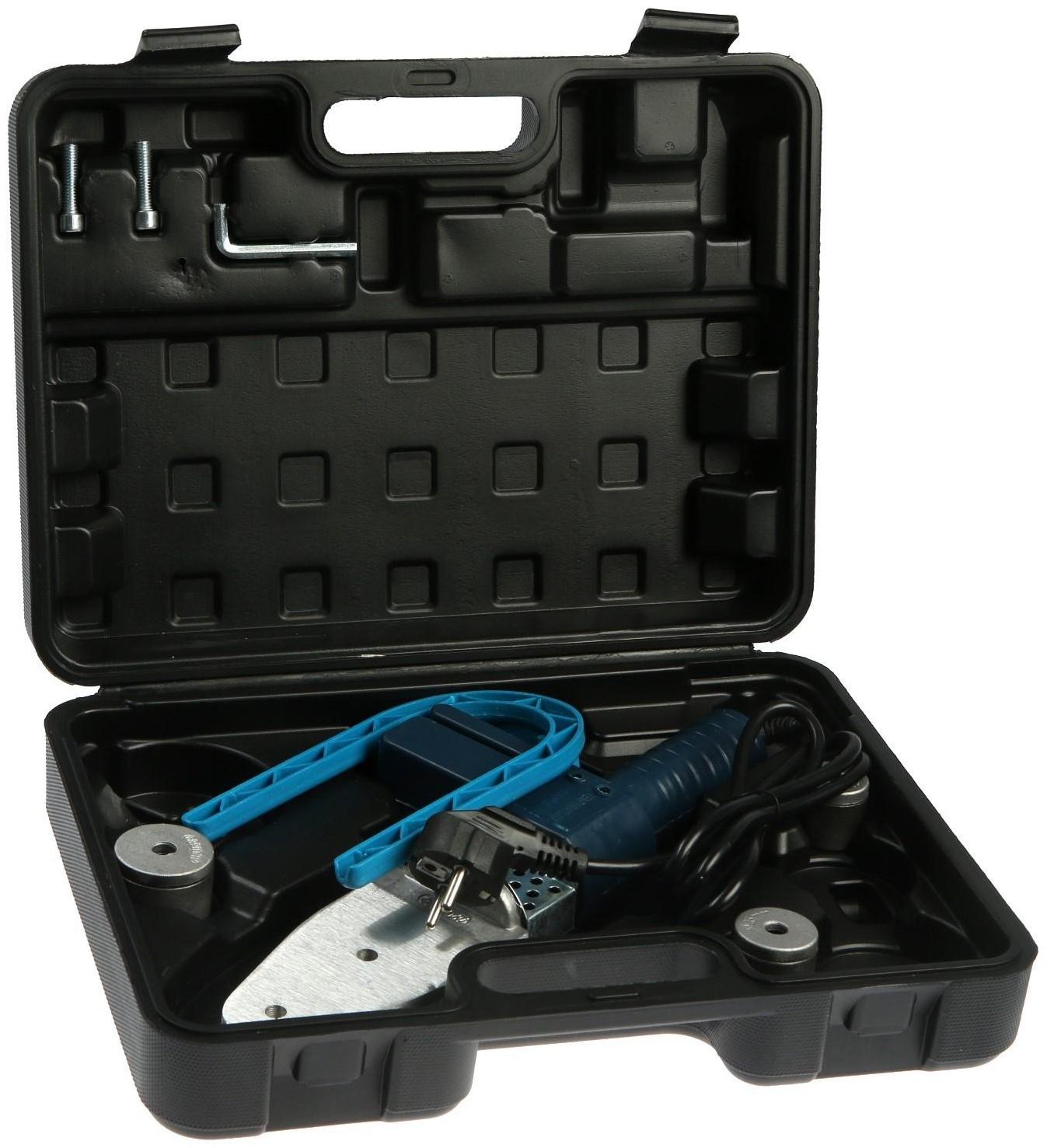 Аппарат для сварки пластиковых труб ТУНДРА, 1200 Вт, комплект насадок 20-32 мм, 0-300°, кейс   91355