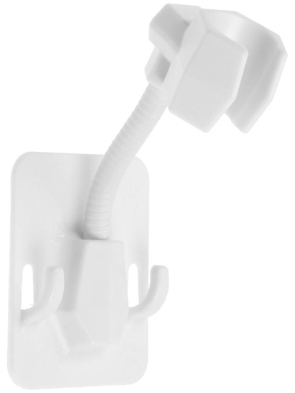 Держатель для душевой лейки ZEIN Z89, самоклеющейся, регулируемый, пластик, белый