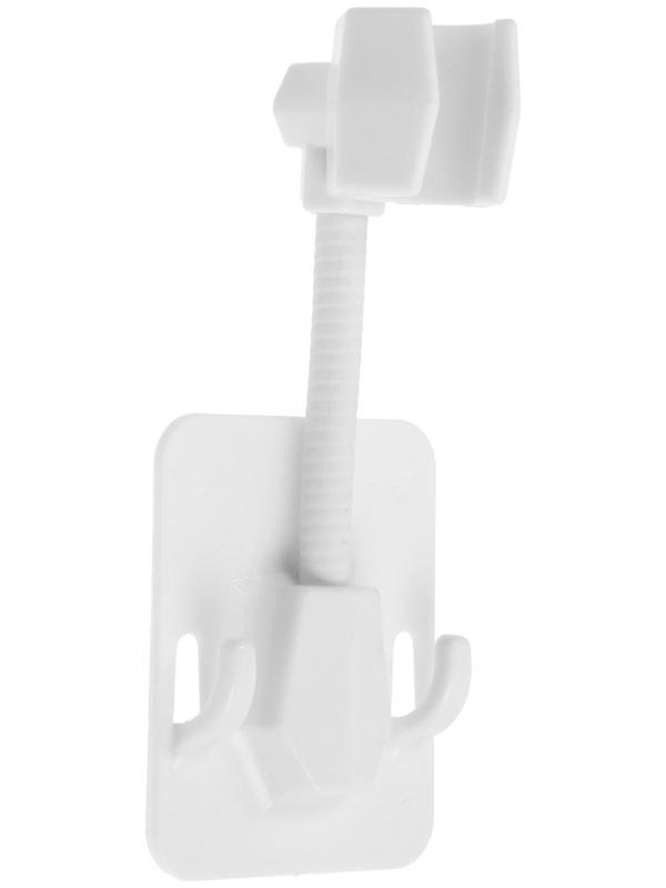 Держатель для душевой лейки ZEIN Z89, самоклеющейся, регулируемый, пластик, белый