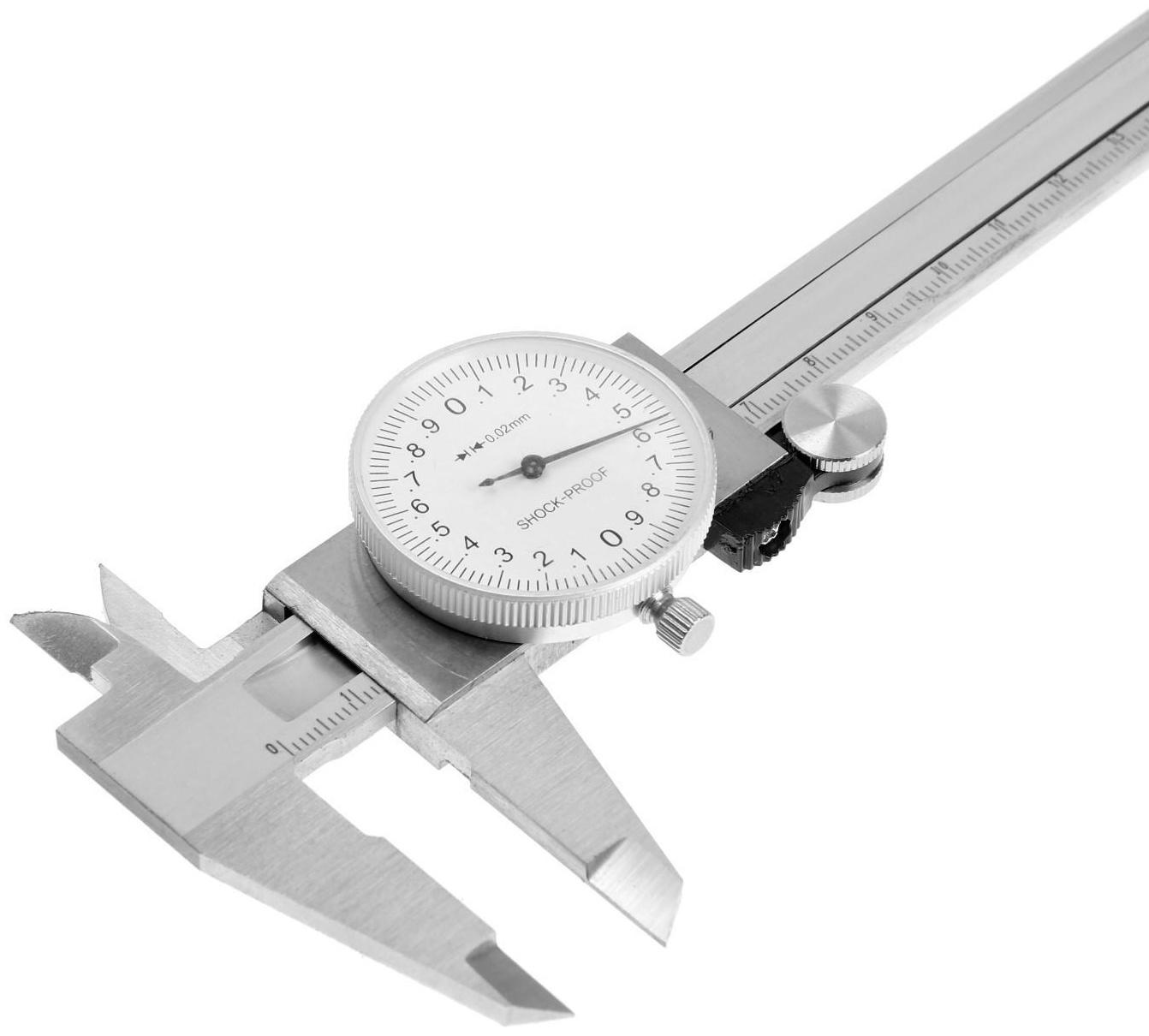 Штангенциркуль стрелочный ТУНДРА, металлический, с глубиномером, 150 мм