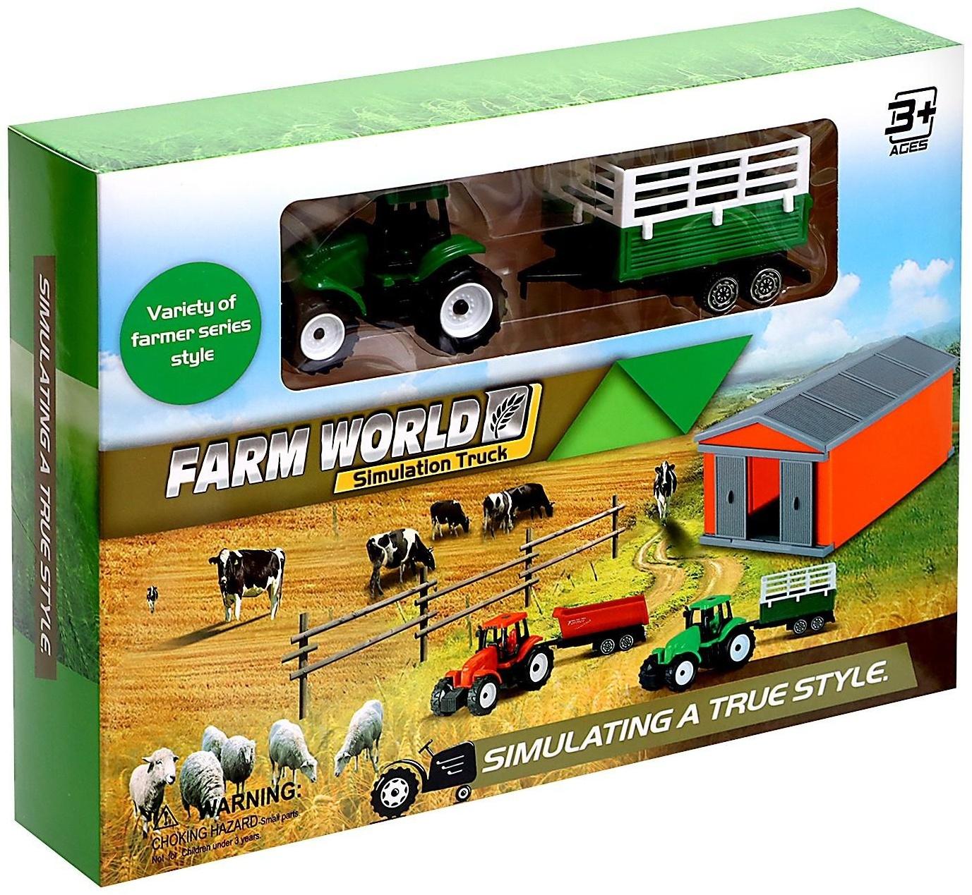 Игровой набор «Ферма», трактор, сарай и животные, МИКС