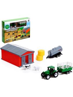Игровой набор «Ферма», трактор, сарай и животные, МИКС
