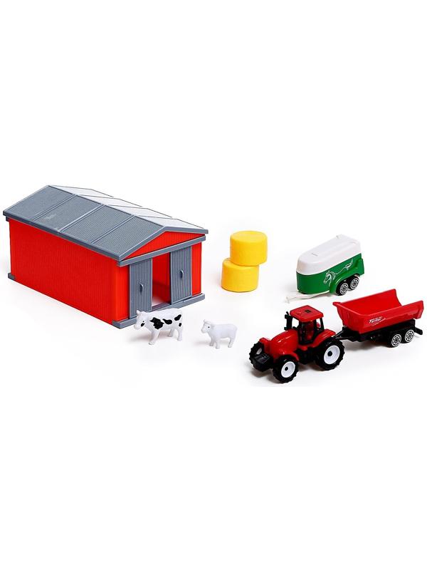 Игровой набор «Ферма», трактор, сарай и животные, МИКС