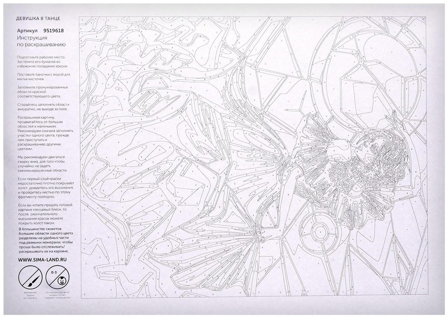 Картина по номерам на холсте «Девушка в танце», 40х50 см