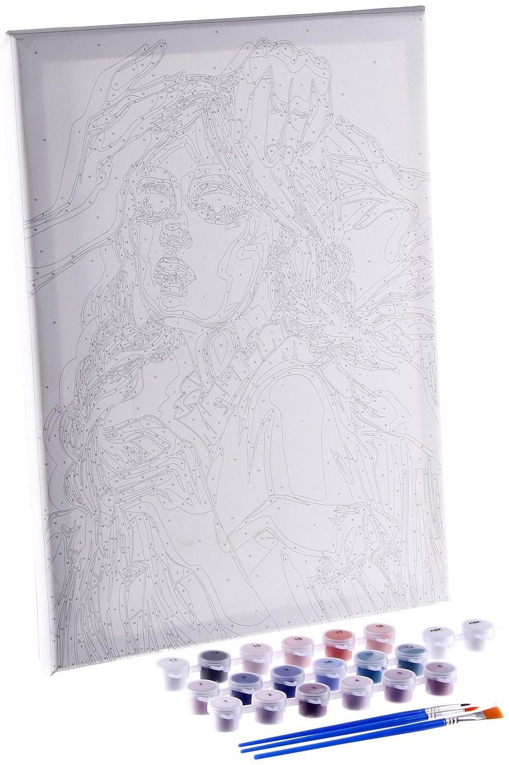 Картина по номерам на холсте «Готическая девушка», 40х30 см, в плёнке