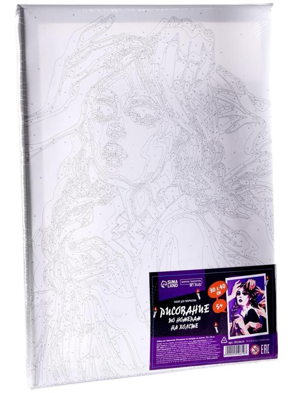 Картина по номерам на холсте «Готическая девушка», 40х30 см, в плёнке