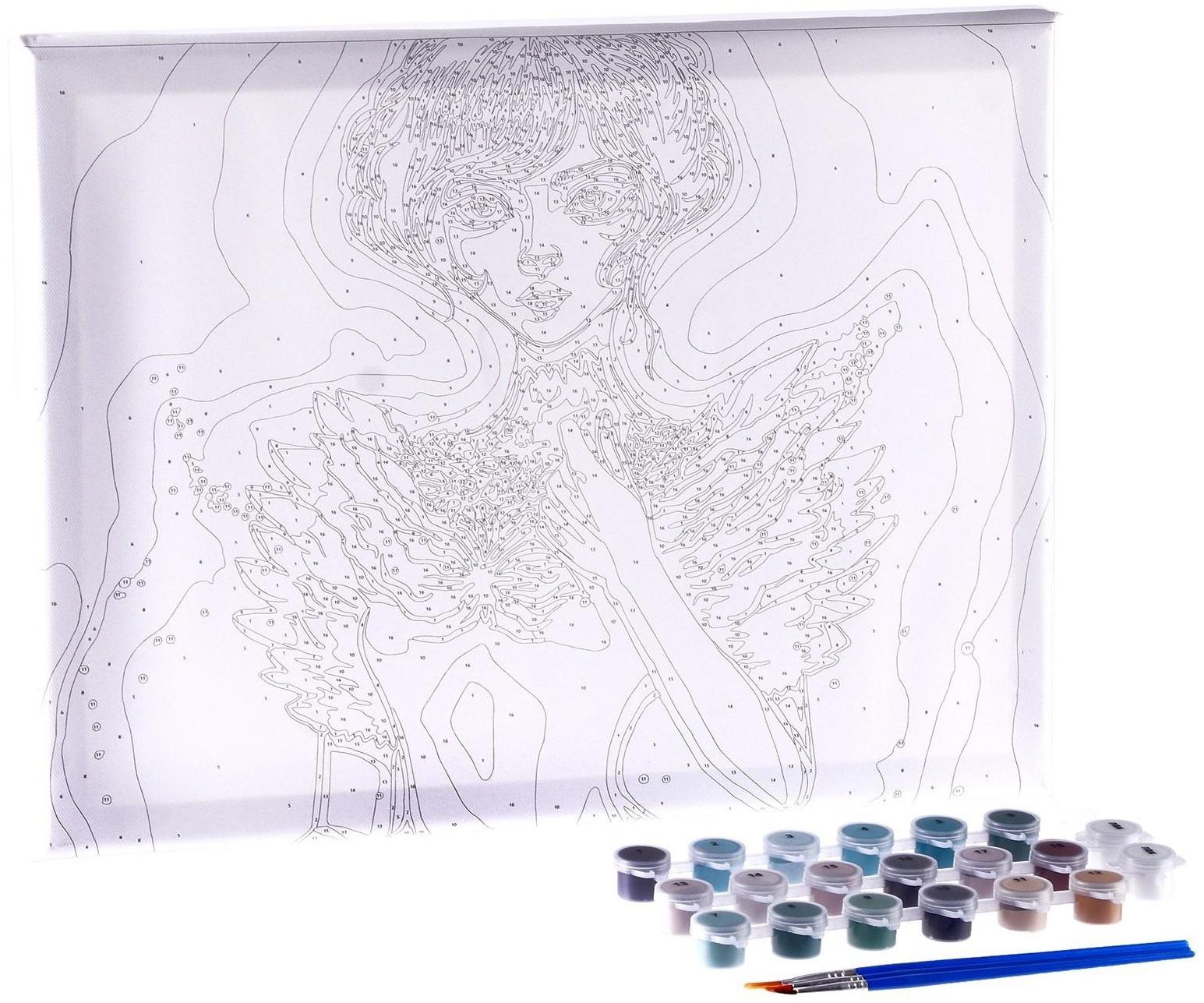 Картина по номерам на холсте «Таинственная девушка», 30х40 см, в плёнке