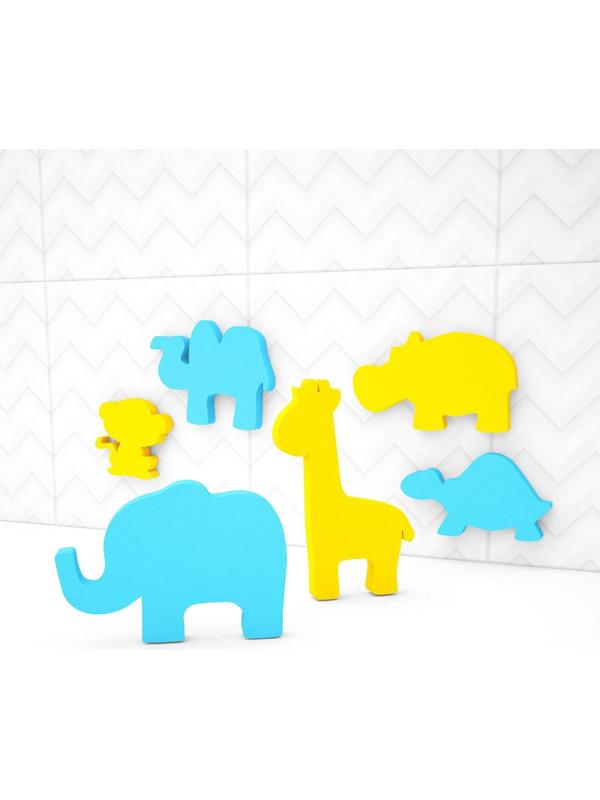 Развивающий набор стикеров для игры в ванне «Зоопарк», 6 элементов