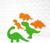 Развивающий набор стикеров для игры в ванне «Динозавры», 5 элементов