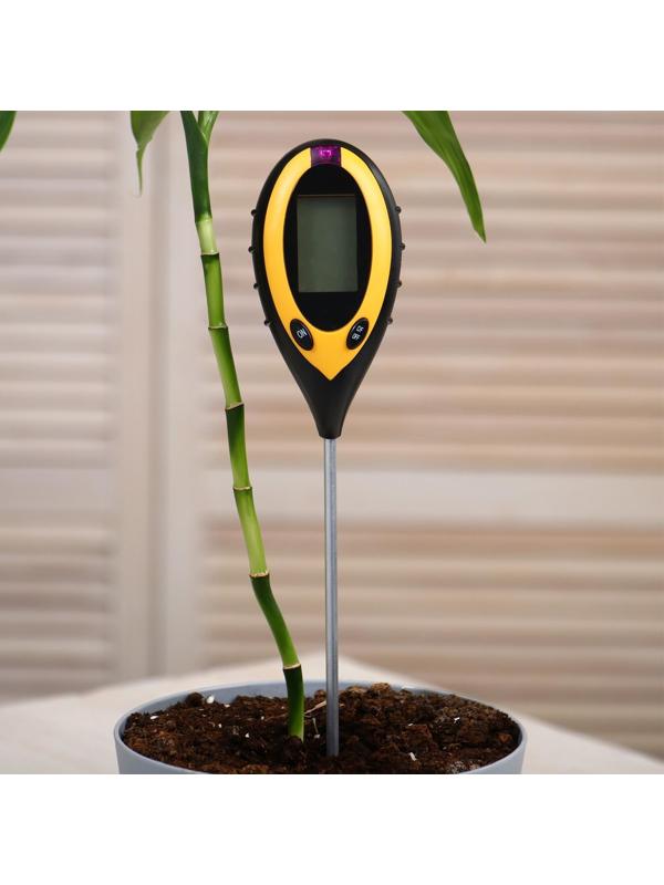 Прибор для измерения 4 в 1: влажности, кислотности, освещёности и температуры почвы