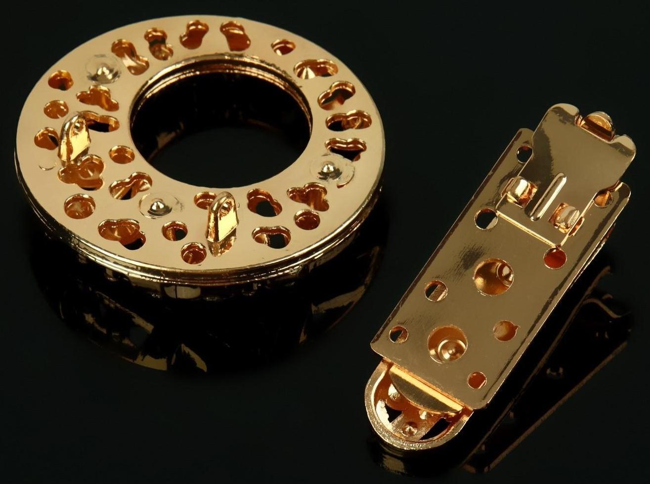 Декоративная застёжка, 7,5 × 4,5 см, цвет золотой