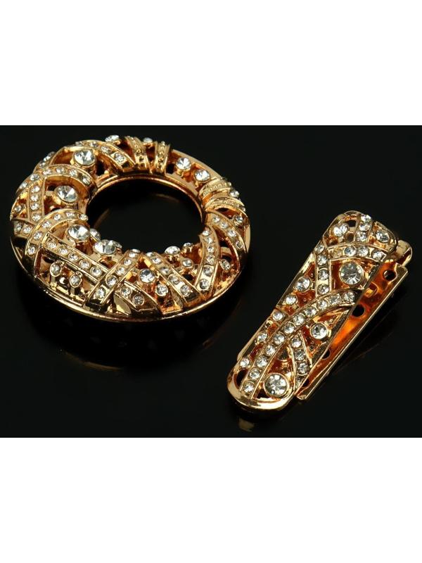 Декоративная застёжка, 7,5 × 4,5 см, цвет золотой