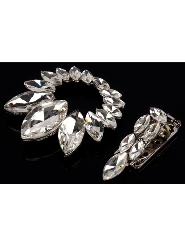 Декоративная застёжка, 9,6 × 6 см, цвет серебряный