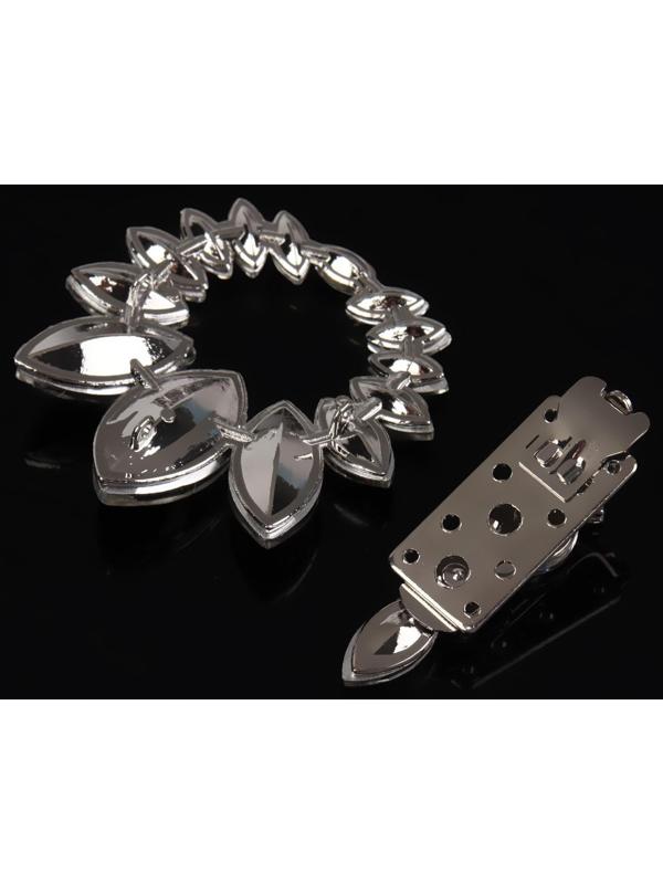 Декоративная застёжка, 9,6 × 6 см, цвет серебряный